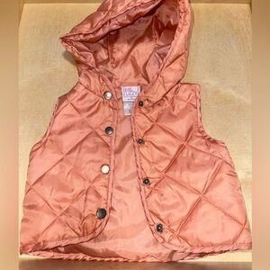 Girls Peach Puffer Vest